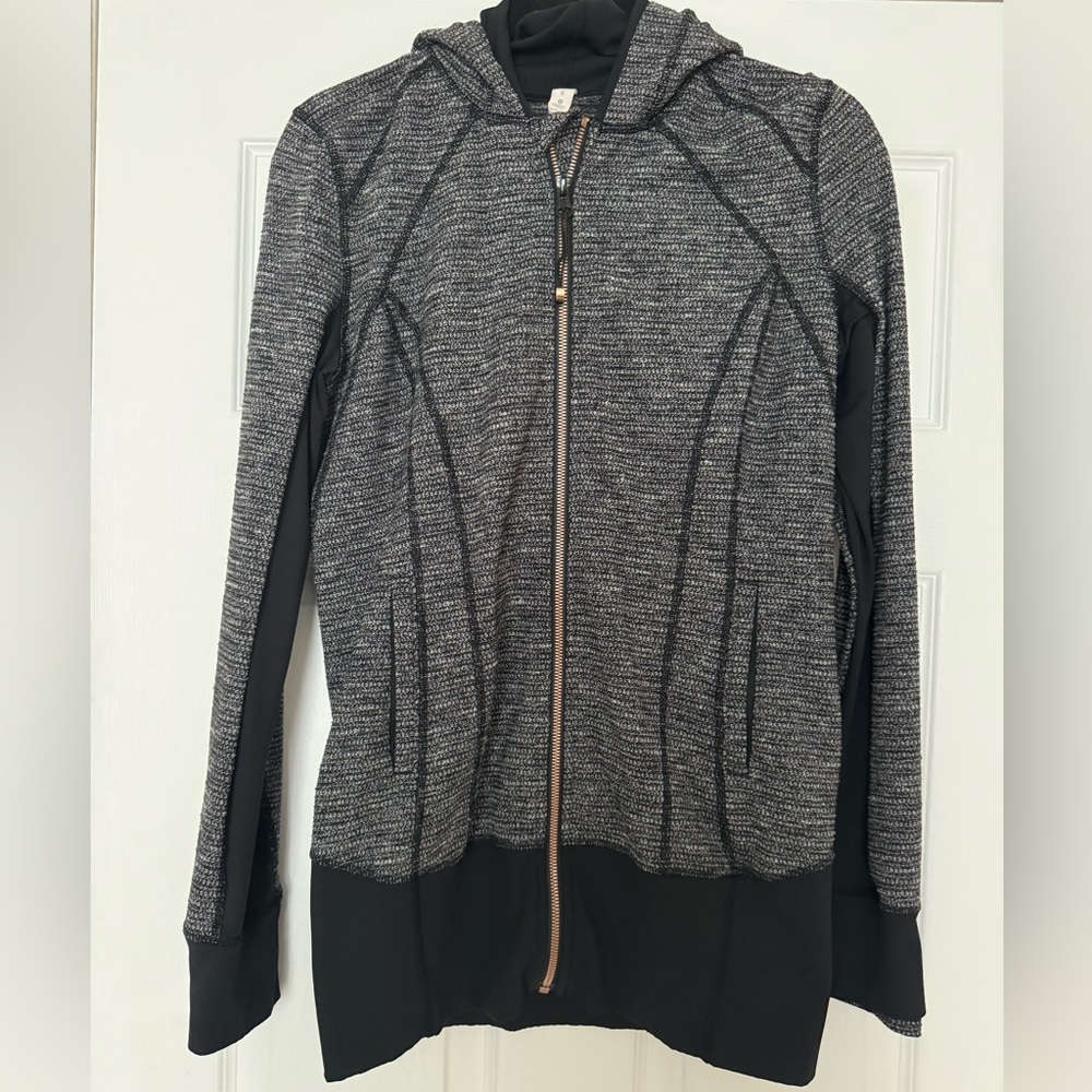 Lululemon Full Zip Hoodie G1 Jacket in Black/Gray - Size 8